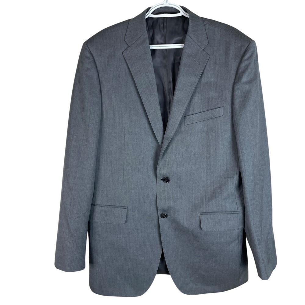 Ermenegildo Zegna Mens Wool Blazer Jacket Sport Coat 42 Long Gray 2 Button Italy